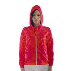 Pink And Orange Swirl Women s Hooded Windbreaker by SpinnyChairDesigns