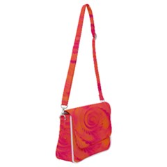 Pink And Orange Swirl Shoulder Bag With Back Zipper by SpinnyChairDesigns