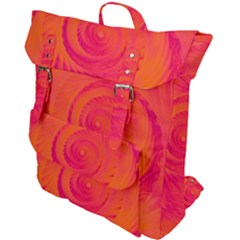 Pink And Orange Swirl Buckle Up Backpack by SpinnyChairDesigns