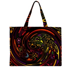 Abstract Tribal Swirl Zipper Mini Tote Bag by SpinnyChairDesigns