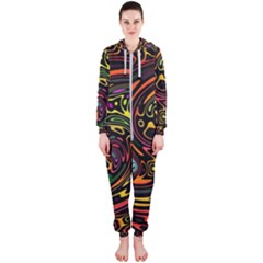 Abstract Tribal Swirl Hooded Jumpsuit (ladies)  by SpinnyChairDesigns