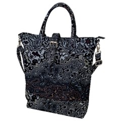 Urban Camouflage Black Grey Brown Buckle Top Tote Bag