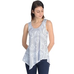 White Abstract Paisley Pattern Sleeveless Tunic by SpinnyChairDesigns