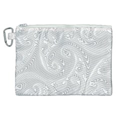 White Abstract Paisley Pattern Canvas Cosmetic Bag (xl)