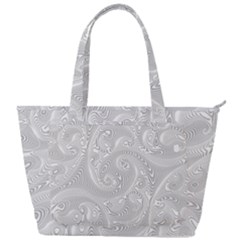 White Abstract Paisley Pattern Back Pocket Shoulder Bag  by SpinnyChairDesigns