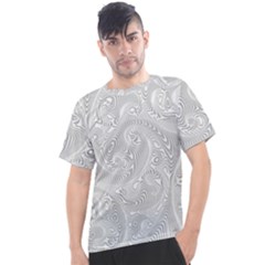 White Abstract Paisley Pattern Men s Sport Top by SpinnyChairDesigns