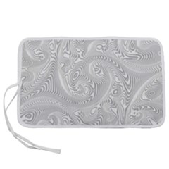 White Abstract Paisley Pattern Pen Storage Case (l) by SpinnyChairDesigns