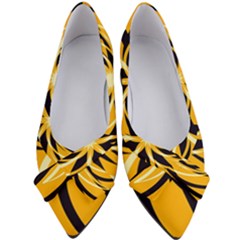 Black Yellow Abstract Floral Pattern Women s Bow Heels