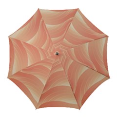 Coral Peach Swoosh Golf Umbrellas by SpinnyChairDesigns