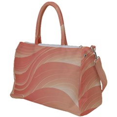 Coral Peach Swoosh Duffel Travel Bag by SpinnyChairDesigns