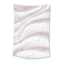 Pale Pink And White Swoosh Small Tapestry by SpinnyChairDesigns