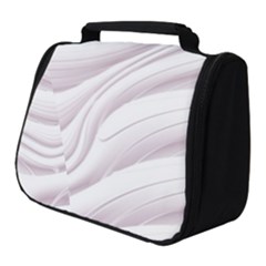 Pale Pink And White Swoosh Full Print Travel Pouch (small) by SpinnyChairDesigns