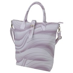 Pale Pink And White Swoosh Buckle Top Tote Bag