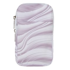 Pale Pink And White Swoosh Waist Pouch (large) by SpinnyChairDesigns