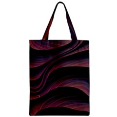 Dark Purple And Black Swoosh Zipper Classic Tote Bag by SpinnyChairDesigns