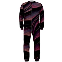 Dark Purple And Black Swoosh Onepiece Jumpsuit (men)  by SpinnyChairDesigns