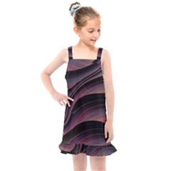 Dark Purple And Black Swoosh Kids  Overall Dress by SpinnyChairDesigns