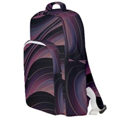 Dark Purple And Black Swoosh Double Compartment Backpack by SpinnyChairDesigns
