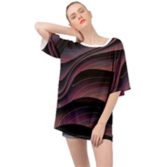 Dark Purple And Black Swoosh Oversized Chiffon Top by SpinnyChairDesigns