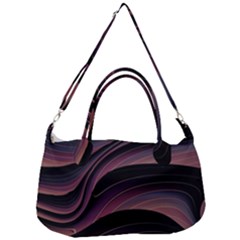 Dark Purple And Black Swoosh Removal Strap Handbag by SpinnyChairDesigns