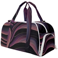Dark Purple And Black Swoosh Burner Gym Duffel Bag by SpinnyChairDesigns