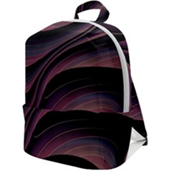 Dark Purple And Black Swoosh Zip Up Backpack by SpinnyChairDesigns