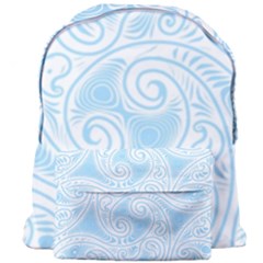 Light Blue And White Abstract Paisley Giant Full Print Backpack