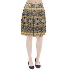 Antique Black And Gold Pleated Skirt by SpinnyChairDesigns