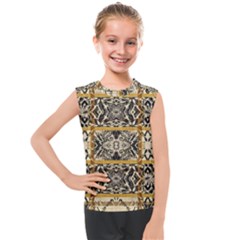 Antique Black And Gold Kids  Mesh Tank Top by SpinnyChairDesigns