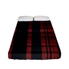 Black And Red Striped Plaid Fitted Sheet (full/ Double Size) by SpinnyChairDesigns