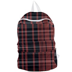 Black And Red Striped Plaid Foldable Lightweight Backpack by SpinnyChairDesigns