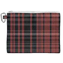 Black And Red Striped Plaid Canvas Cosmetic Bag (xxl) by SpinnyChairDesigns