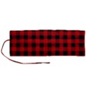 Grunge Red Black Buffalo Plaid Roll Up Canvas Pencil Holder (M) View1