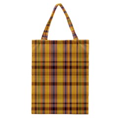 Madras Plaid Yellow Gold Classic Tote Bag by SpinnyChairDesigns