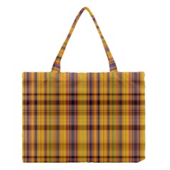 Madras Plaid Yellow Gold Medium Tote Bag by SpinnyChairDesigns