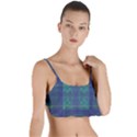 Blue Green Faded Plaid Layered Top Bikini Top  View1