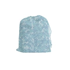 Light Blue Wildflowers Drawstring Pouch (medium) by SpinnyChairDesigns