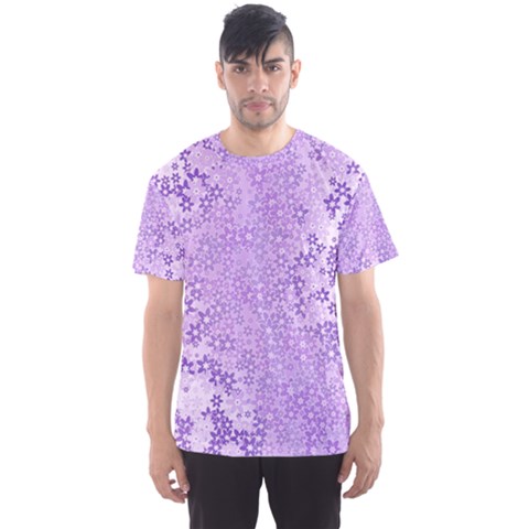 Purple Wildflowers Pattern Men s Sport Mesh Tee by SpinnyChairDesigns