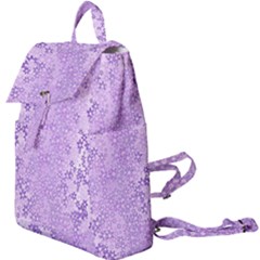 Purple Wildflowers Pattern Buckle Everyday Backpack