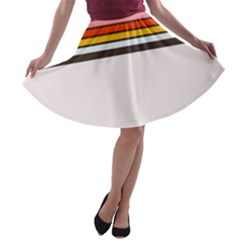 Vintage Stripes A-line Skater Skirt by tmsartbazaar