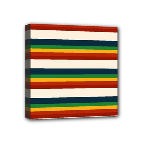 Rainbow Stripes Mini Canvas 4  X 4  (stretched) by tmsartbazaar