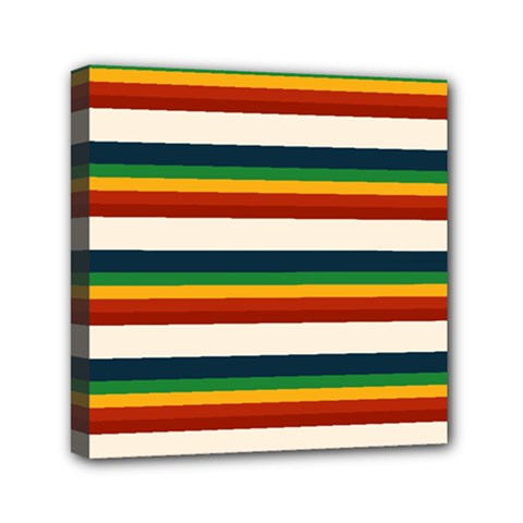 Rainbow Stripes Mini Canvas 6  X 6  (stretched) by tmsartbazaar