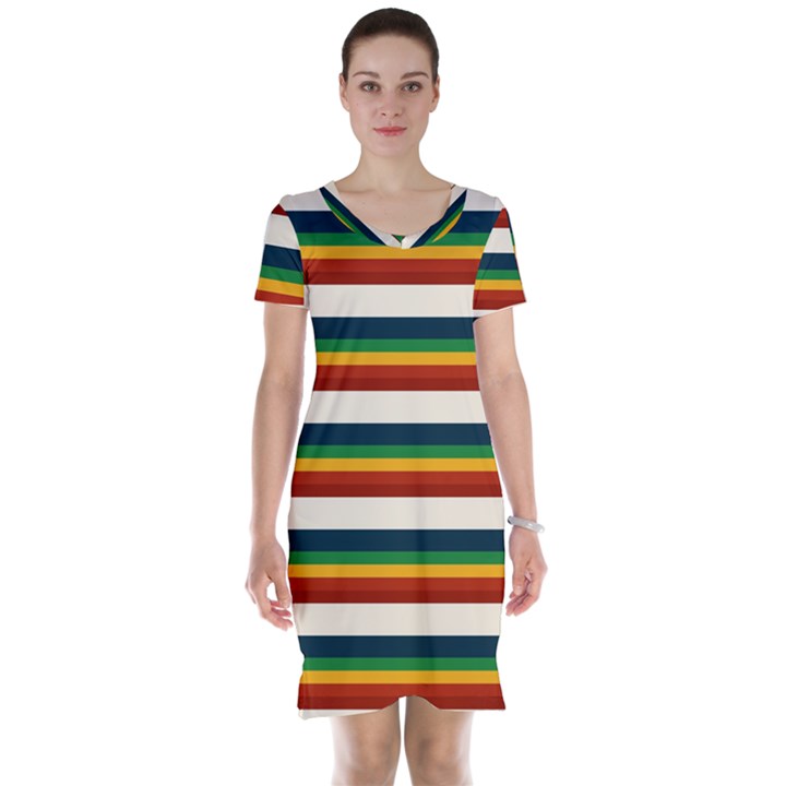 Rainbow Stripes Short Sleeve Nightdress