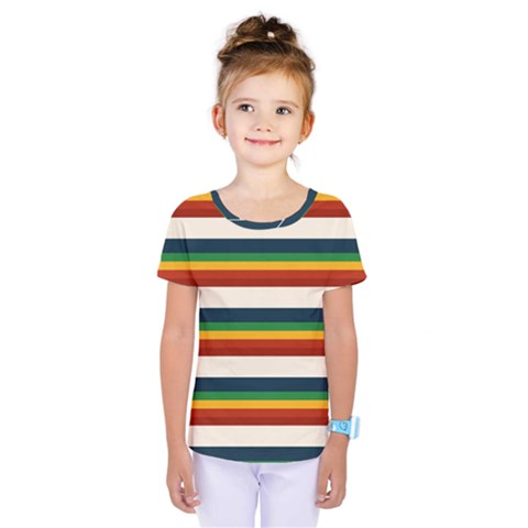 Rainbow Stripes Kids  One Piece Tee by tmsartbazaar