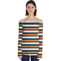 Rainbow Stripes Off Shoulder Long Sleeve Top View1