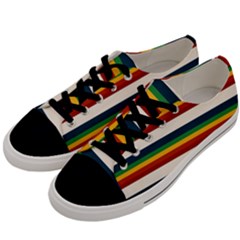 Rainbow Stripes Men s Low Top Canvas Sneakers by tmsartbazaar