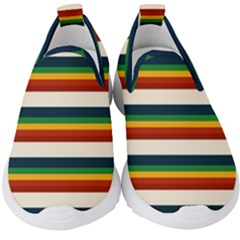 Rainbow Stripes Kids  Slip On Sneakers by tmsartbazaar
