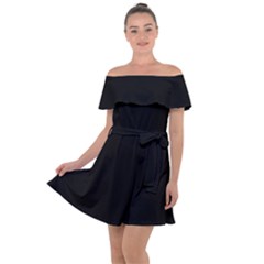 Rich Ebony Off Shoulder Velour Dress