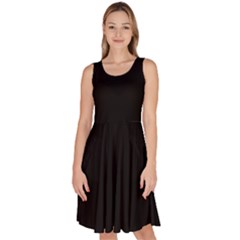 Rich Ebony Knee Length Skater Dress With Pockets