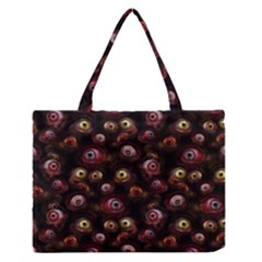 Zombie Eyes Pattern Zipper Medium Tote Bag